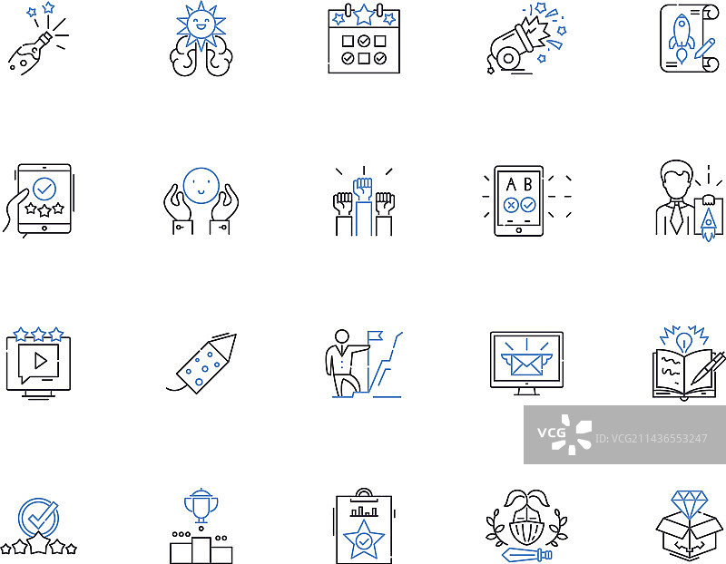 成功的轮廓图标集合图片素材