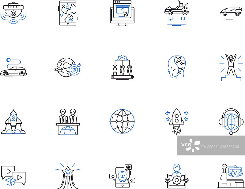 未来科技大纲图标集合AI图片素材