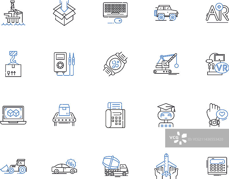 机器人机械轮廓图标合集图片素材