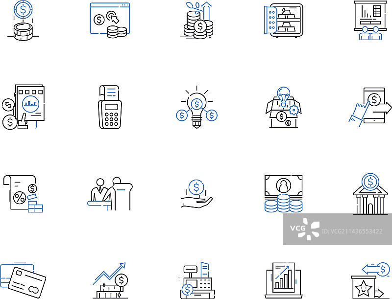 金融银行细线图标合集图片素材