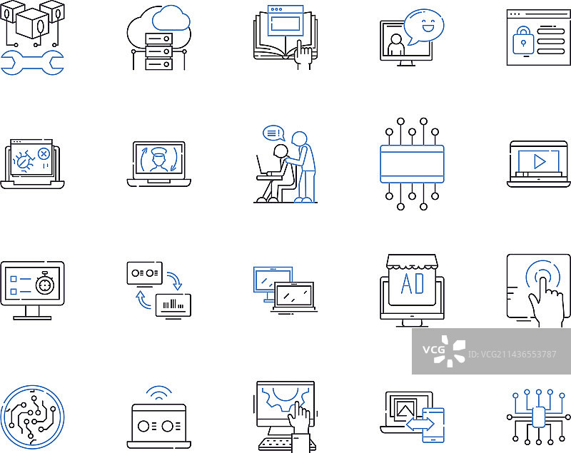 网站和电脑轮廓图标合集图片素材