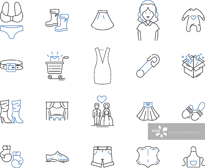 时尚零售轮廓图标系列图片素材