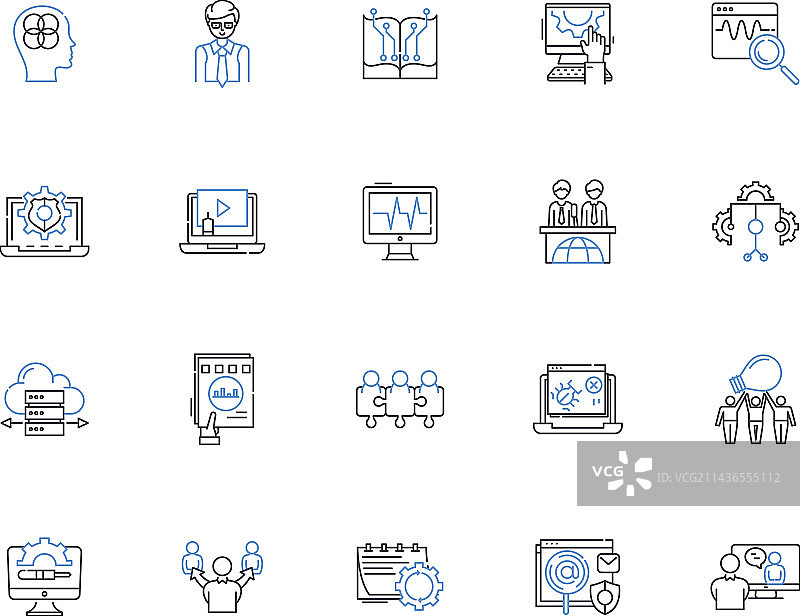 数字客户体验轮廓图标图片素材