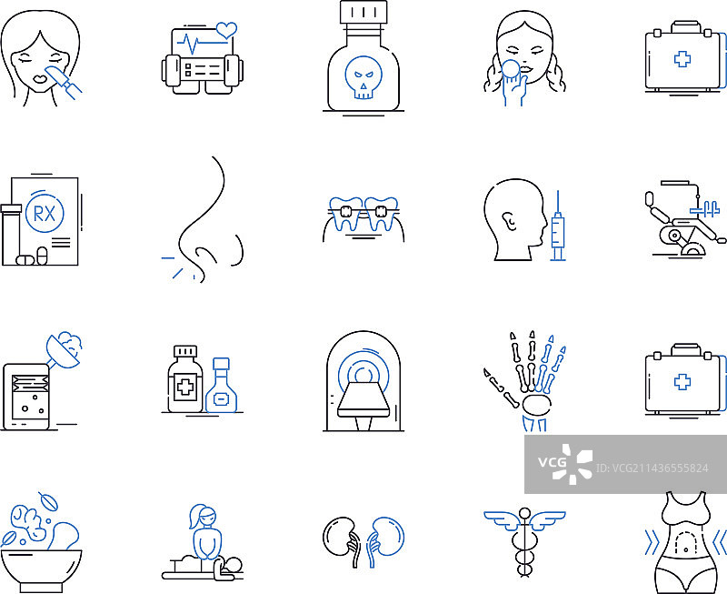 健康与医疗服务轮廓图标图片素材