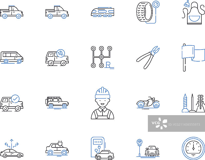 交通运输和位置轮廓图标合集图片素材