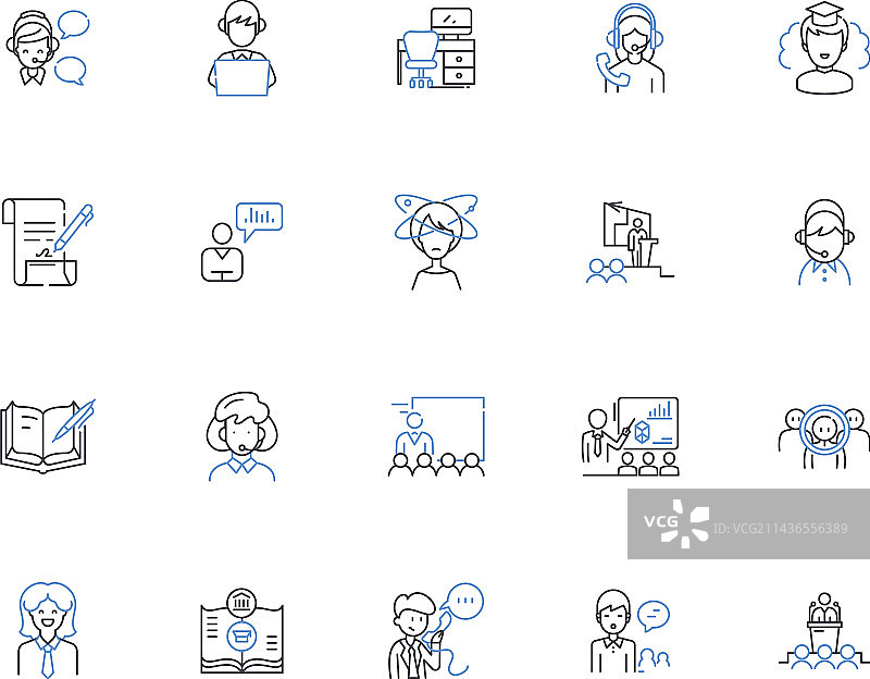 导师指导轮廓图标合集图片素材