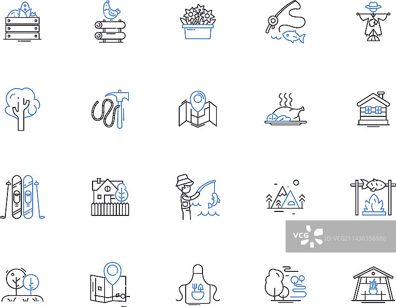 村庄轮廓图标合集图片素材