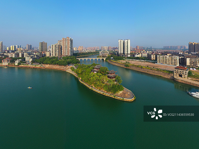 湖南省衡阳市石鼓区石鼓书院航拍图片素材