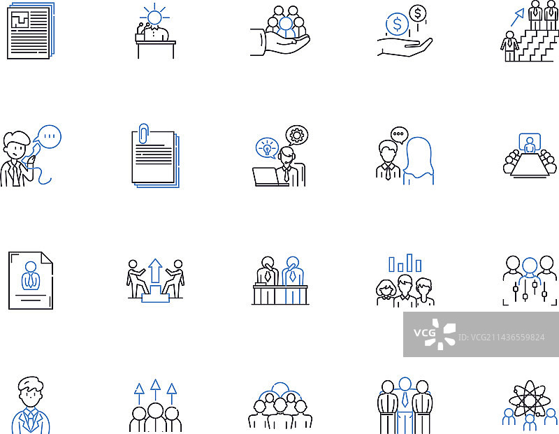 办公场所桌面轮廓图标合集图片素材