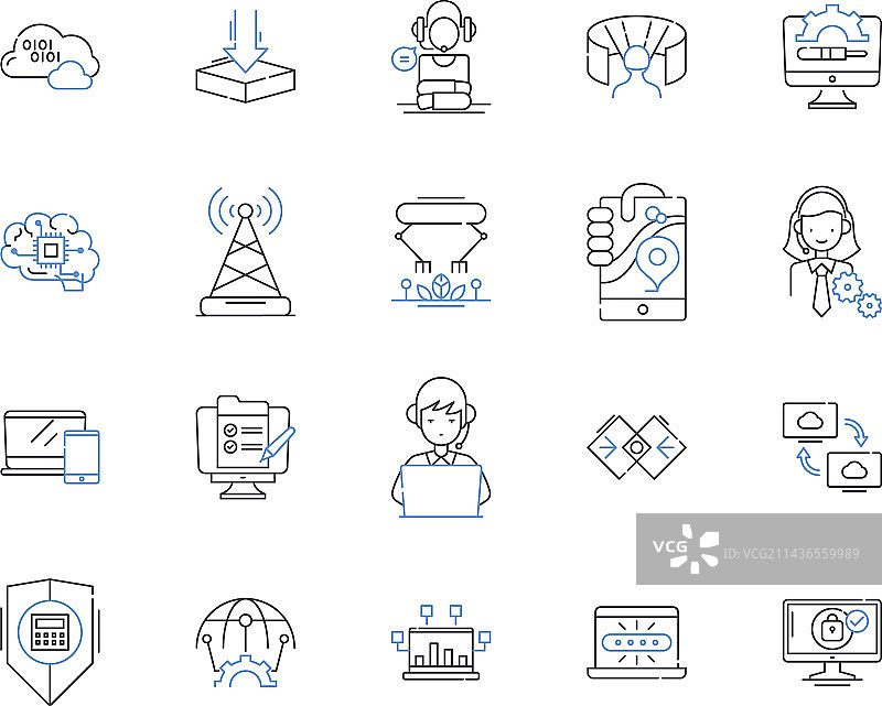 机器人流程自动化轮廓图标图片素材