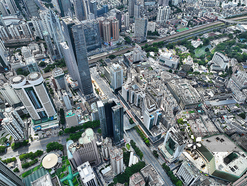 广东省深圳市罗湖区深南东路国贸片区东门老街航拍图片素材