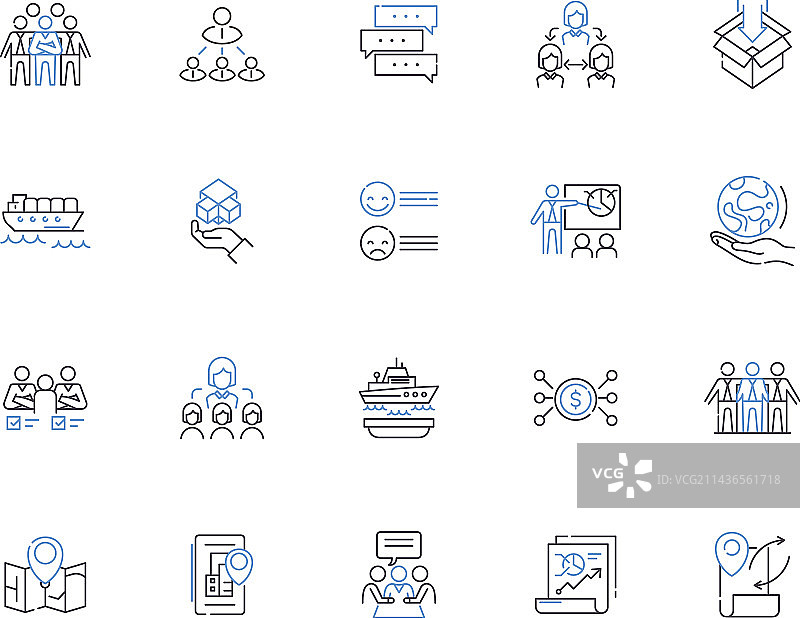 分发线框图标合集图片素材