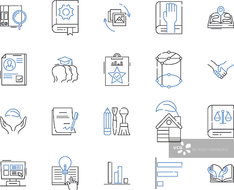 科学与教育轮廓图标合集图片素材