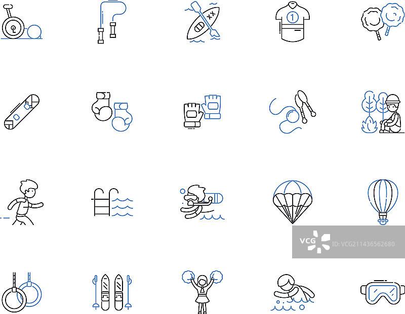 运动轮廓图标合集：运动竞技图片素材