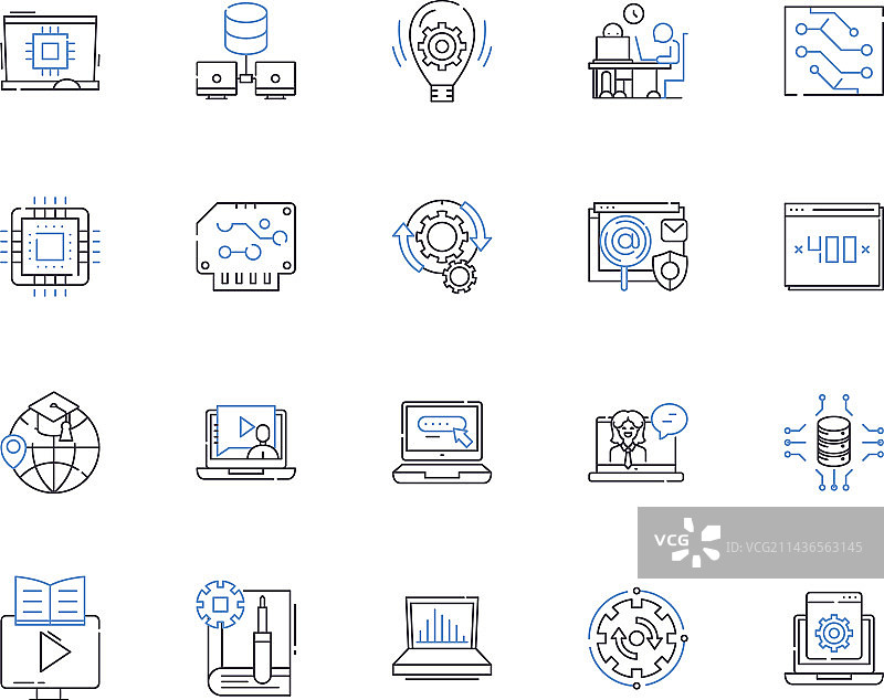 网站和电脑轮廓图标合集图片素材