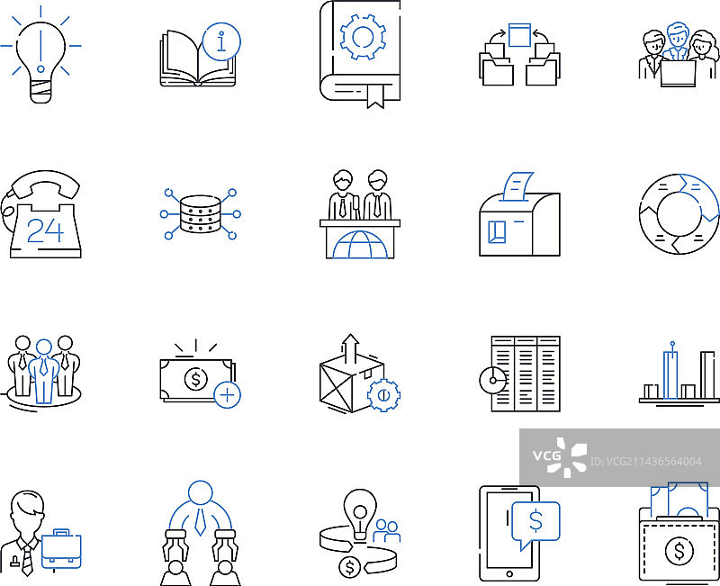 信用管理轮廓图标合集图片素材