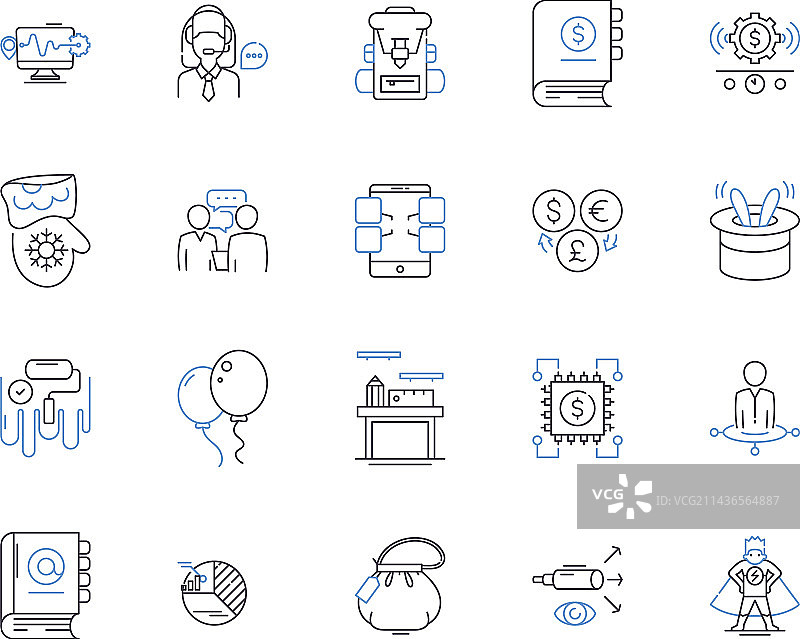 时尚展示厅轮廓图标系列图片素材