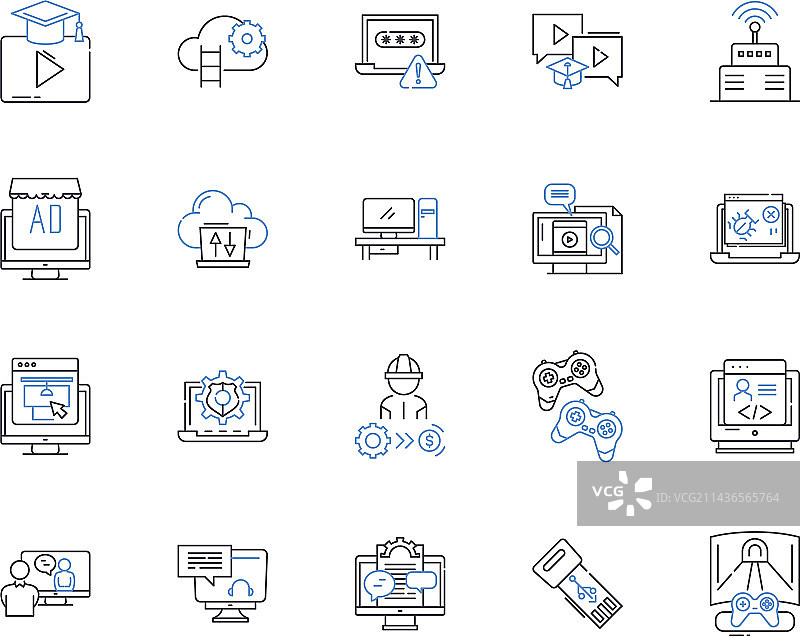 数字设备轮廓图标合集图片素材