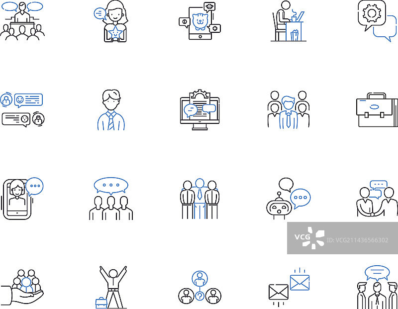 客户轮廓图标集合图片素材