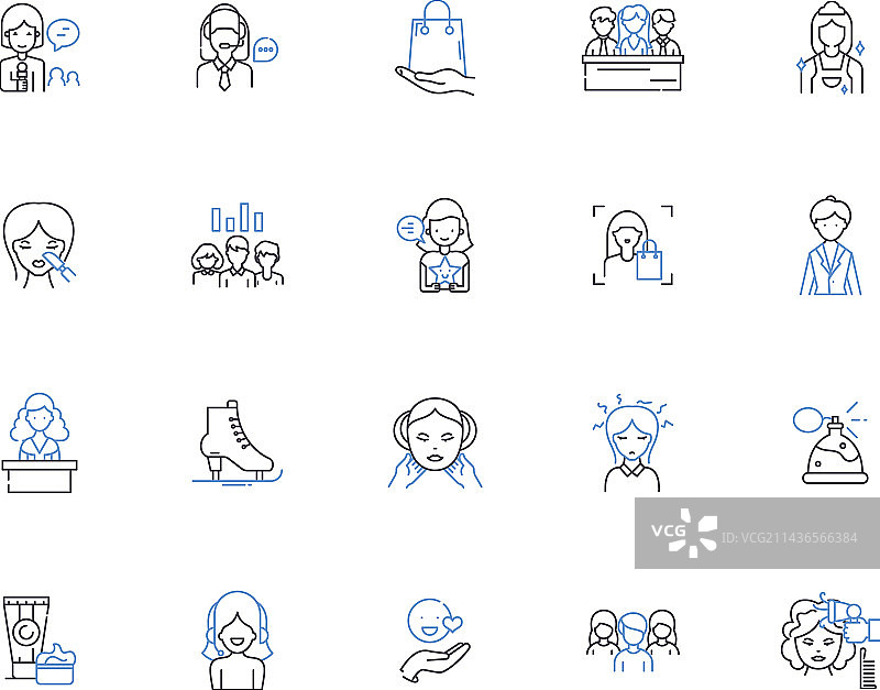 女孩轮廓图标集合：女孩 女性 女士图片素材