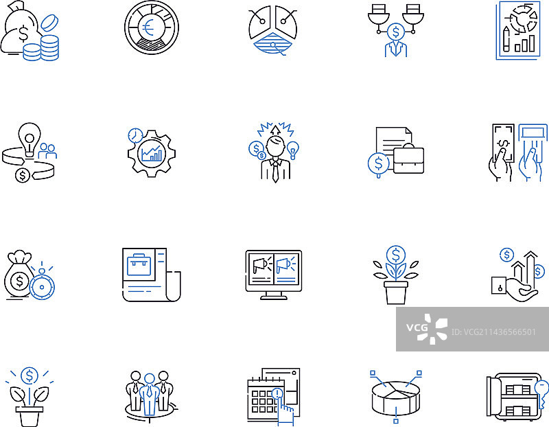 金融银行细线图标合集图片素材