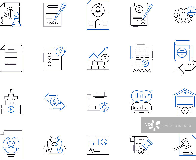 律师法律服务轮廓图标集图片素材