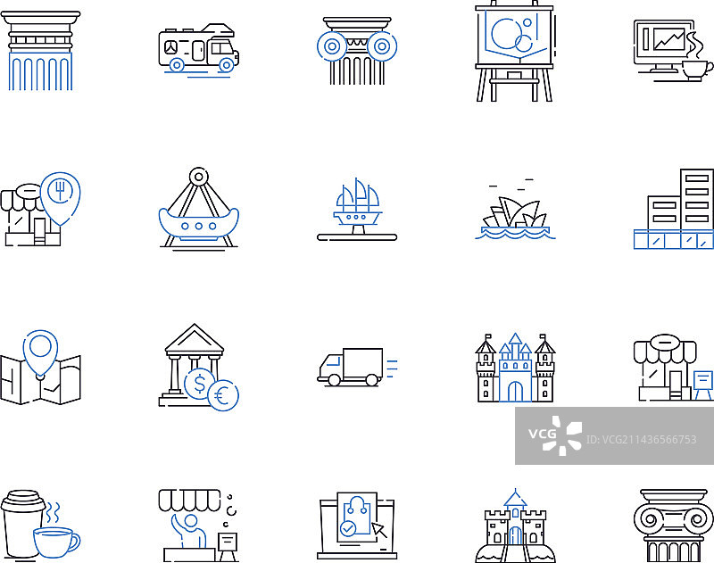 零售行业轮廓图标集合图片素材