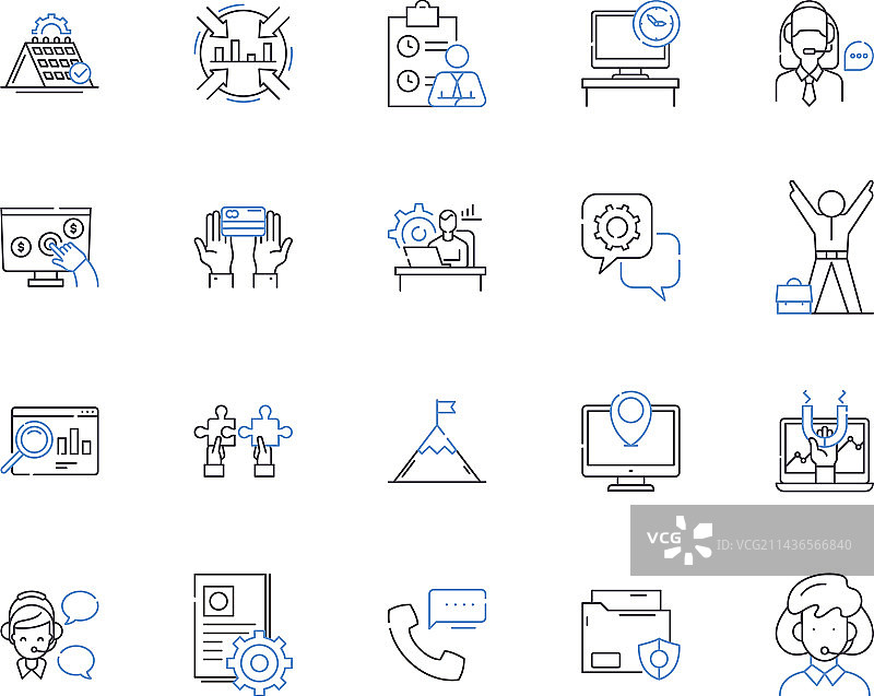 工作团队轮廓图标合集图片素材