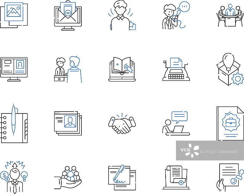 远程团队轮廓图标合集图片素材