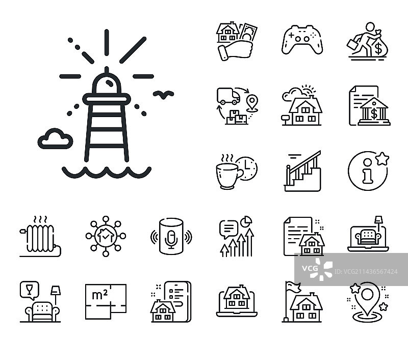 灯塔线图标烽火台标志图片素材