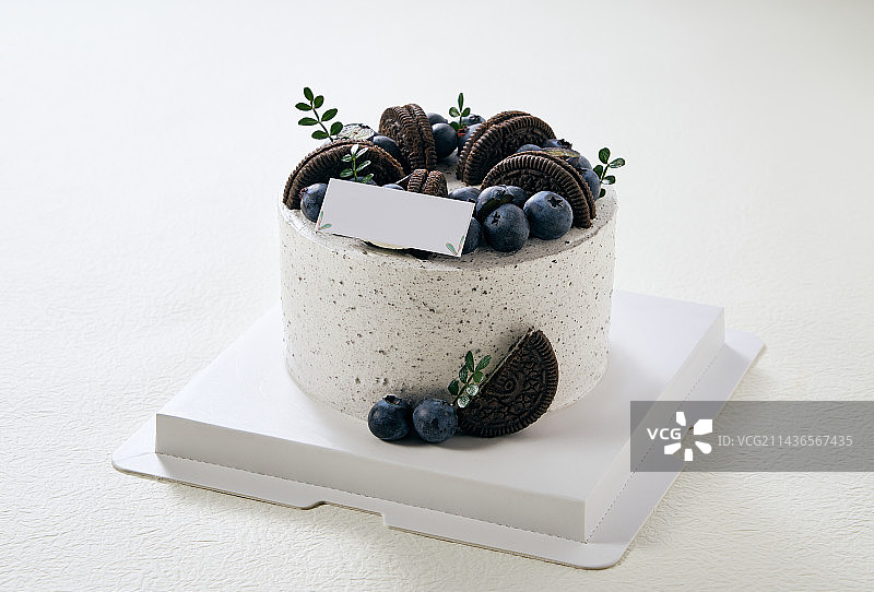 蛋糕 清新蓝莓奶油蛋糕图片素材