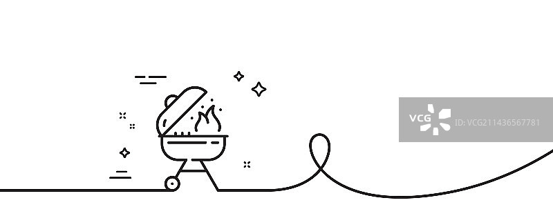 用于烹饪食物的烤架线条图标烧烤炉图片素材