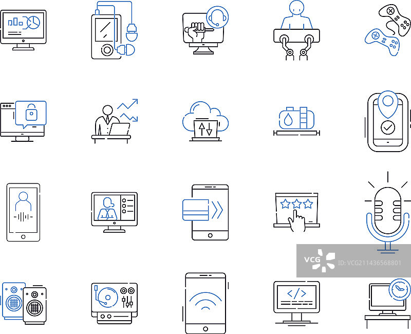 数据隐私轮廓图标合集图片素材