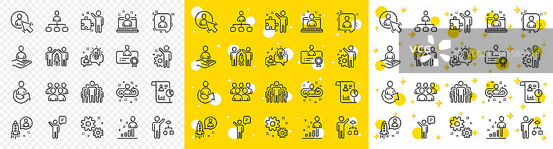 商业审计管理线条图标集图片素材