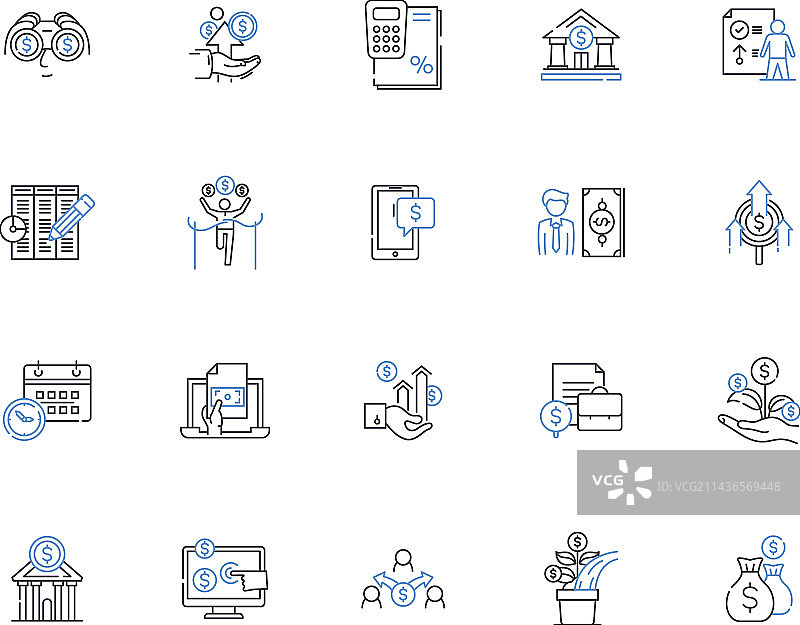 信贷轮廓图标合集图片素材