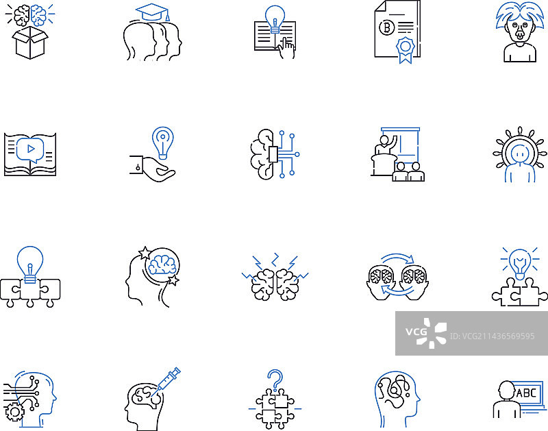 心态轮廓图标集：积极心理图片素材