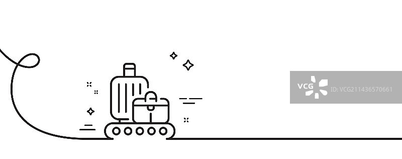 行李带线条图标旅行包领取标志图片素材