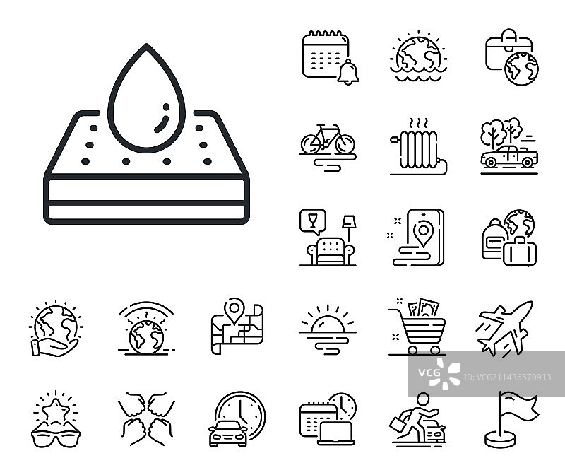 防水床垫保护罩线性图标图片素材