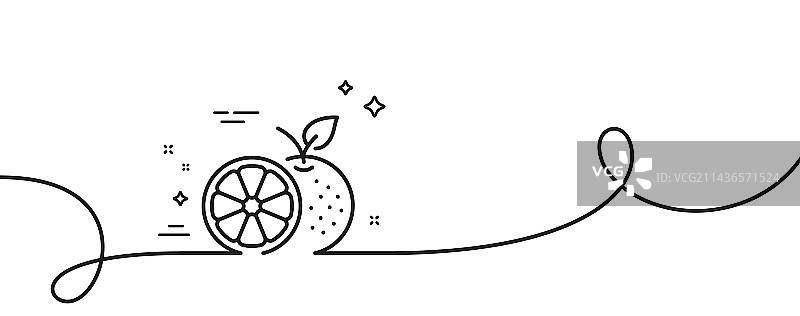 橙色线条水果食品标志连续线条图标图片素材