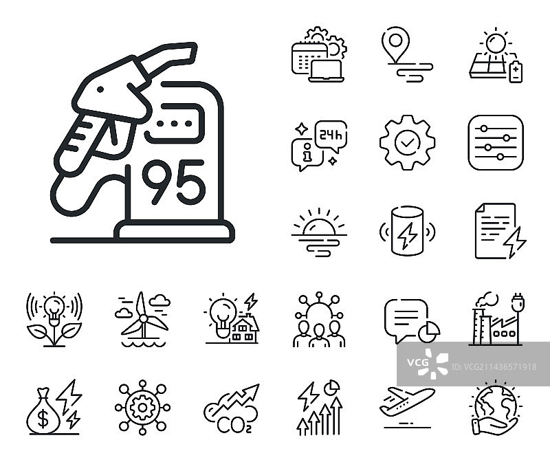 加油站线性图标图片素材