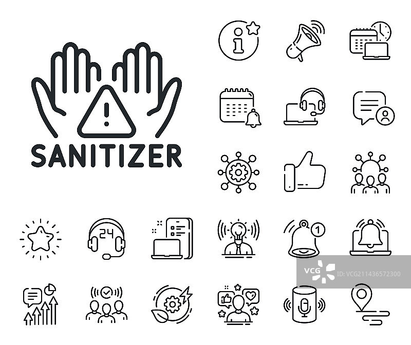 清洁双手线条图标图片素材