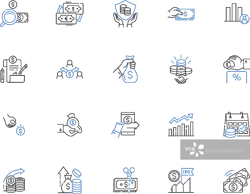 投资轮廓图标合集图片素材