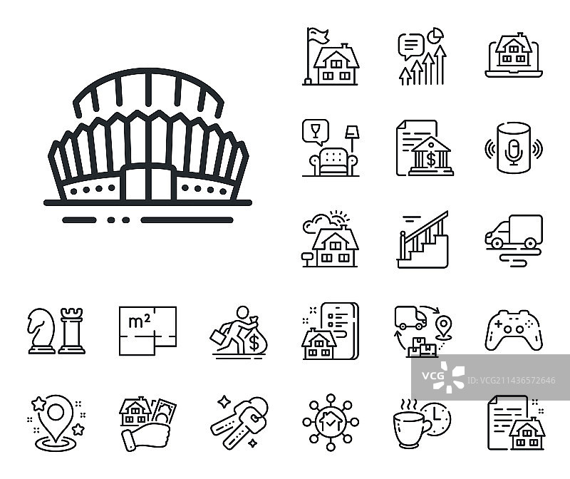 体育场馆线性图标图片素材