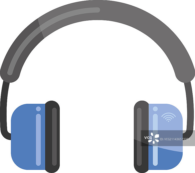 用于现代聆听的扁平耳机符号图片素材