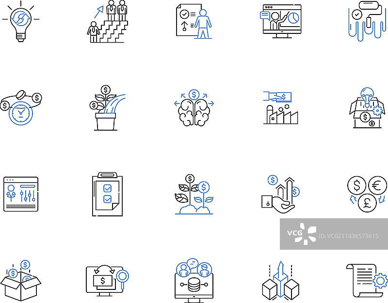 目标和关键结果轮廓图标图片素材