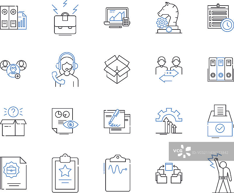 文档处理轮廓图标合集图片素材