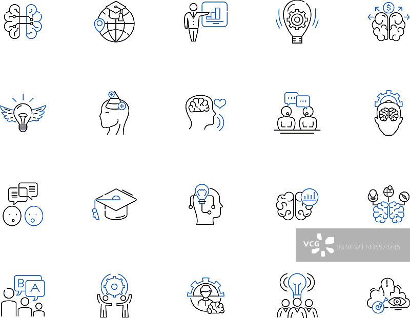 心态轮廓图标集：积极心理图片素材