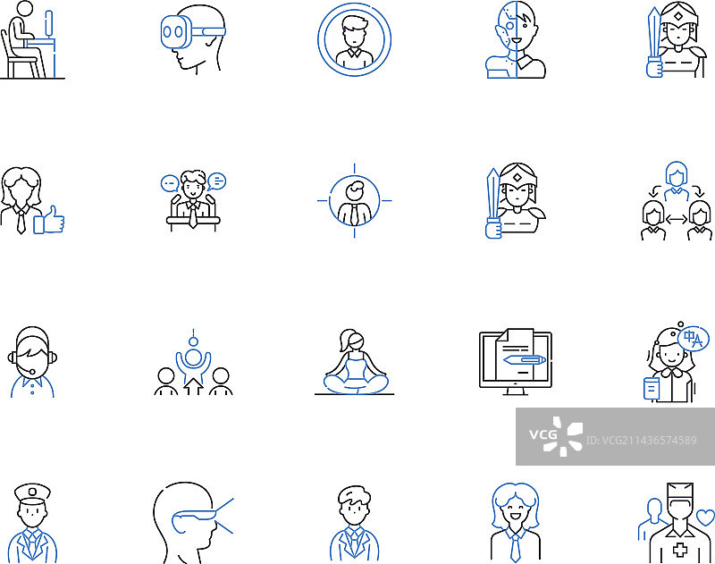 职位轮廓图标合集图片素材