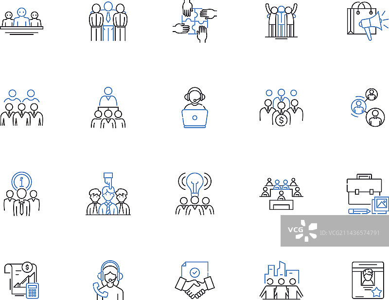 特许经营商业轮廓图标合集图片素材