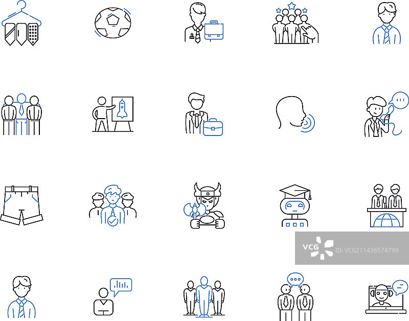 男孩轮廓图标合集图片素材